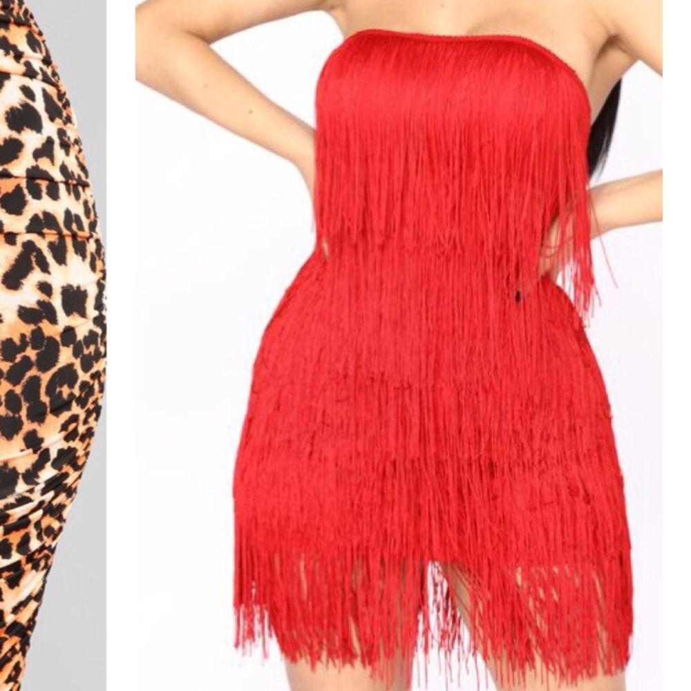 Red fringe dress